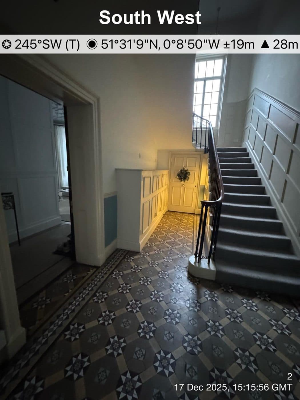 Communal stairwell and escape route inspected during a fire risk assessment